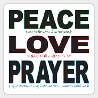 Peace Love Prayer outline Magnet